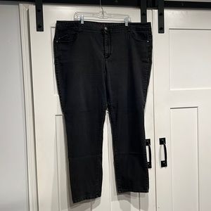 Elle grey/black straight leg jeans in size 24w